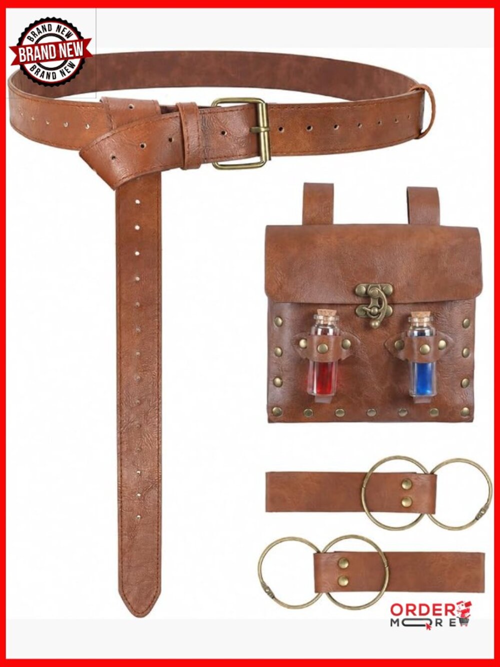 Medieval Belt with Pouch Set for Costume & Cosplay